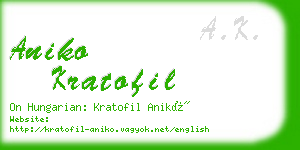 aniko kratofil business card